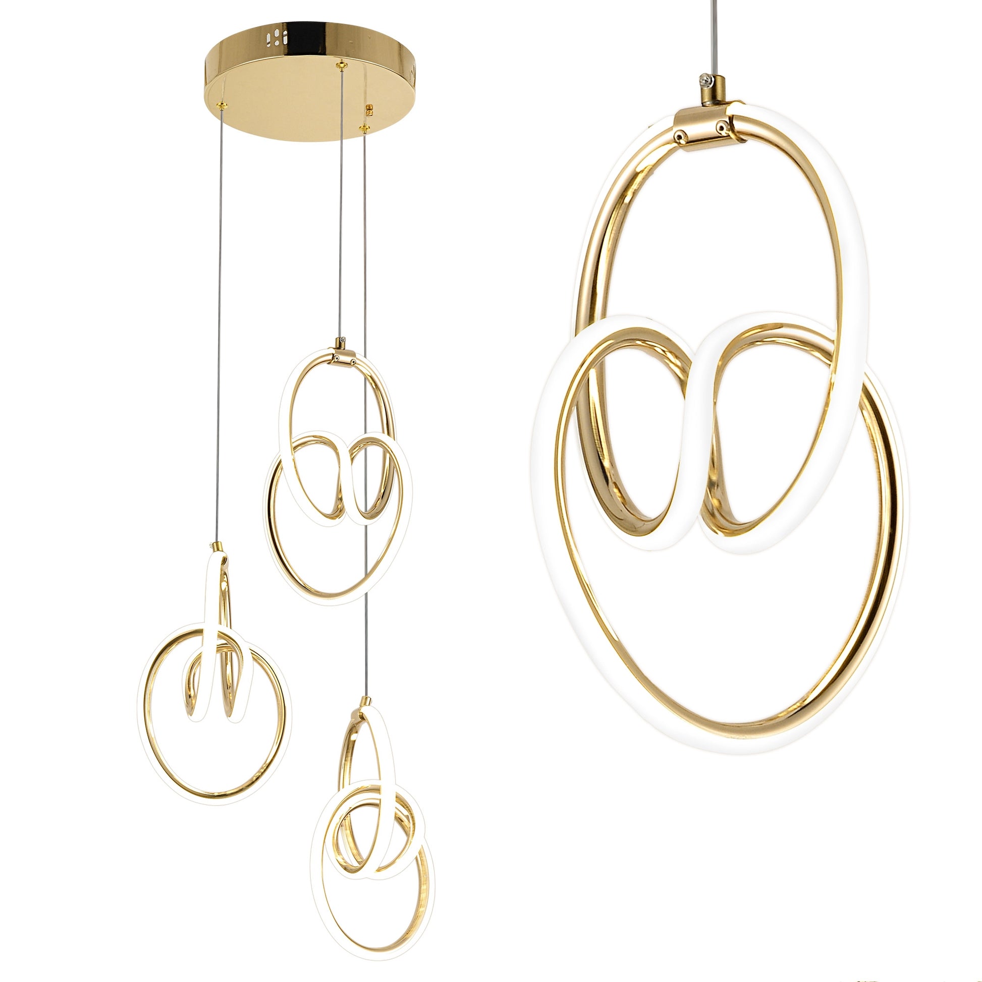 Lampa Wisząca Led G082-3cpr Złota  1