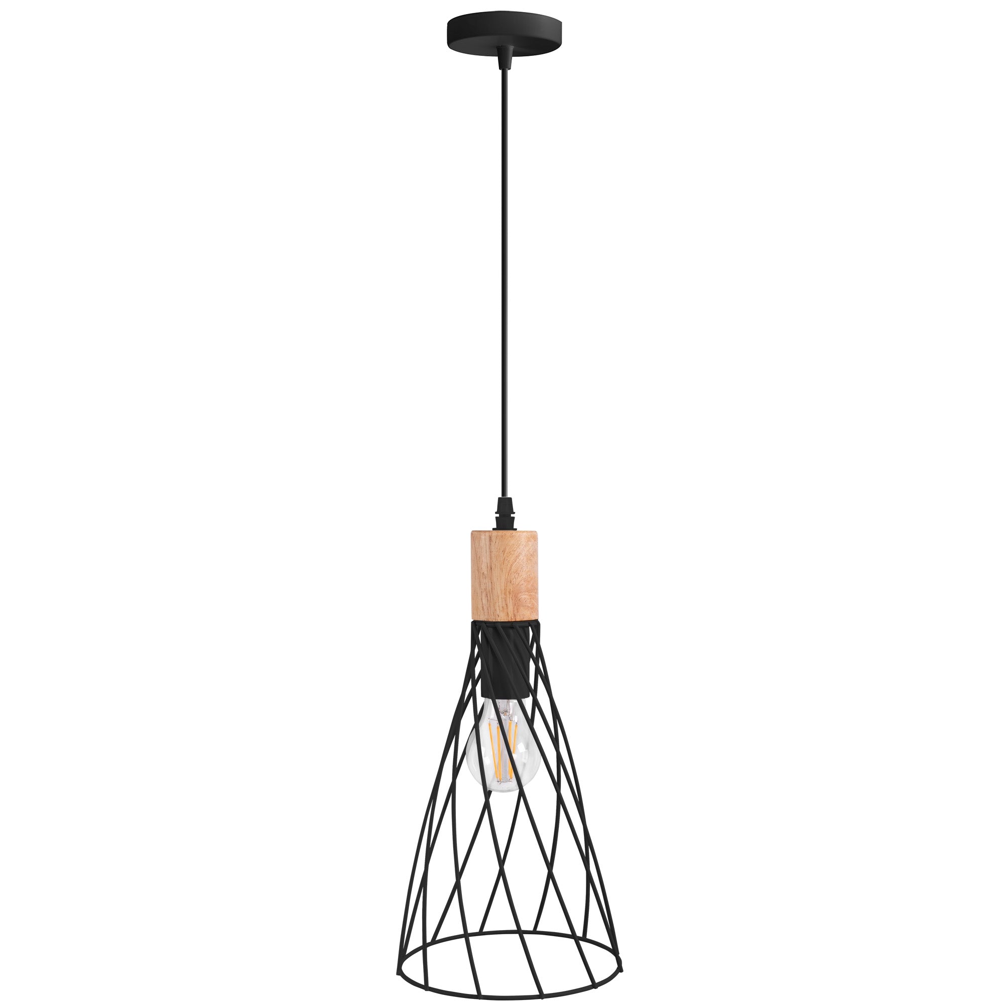 Lampa Sufitowa Wisząca APP1268-1CP Czarna  3