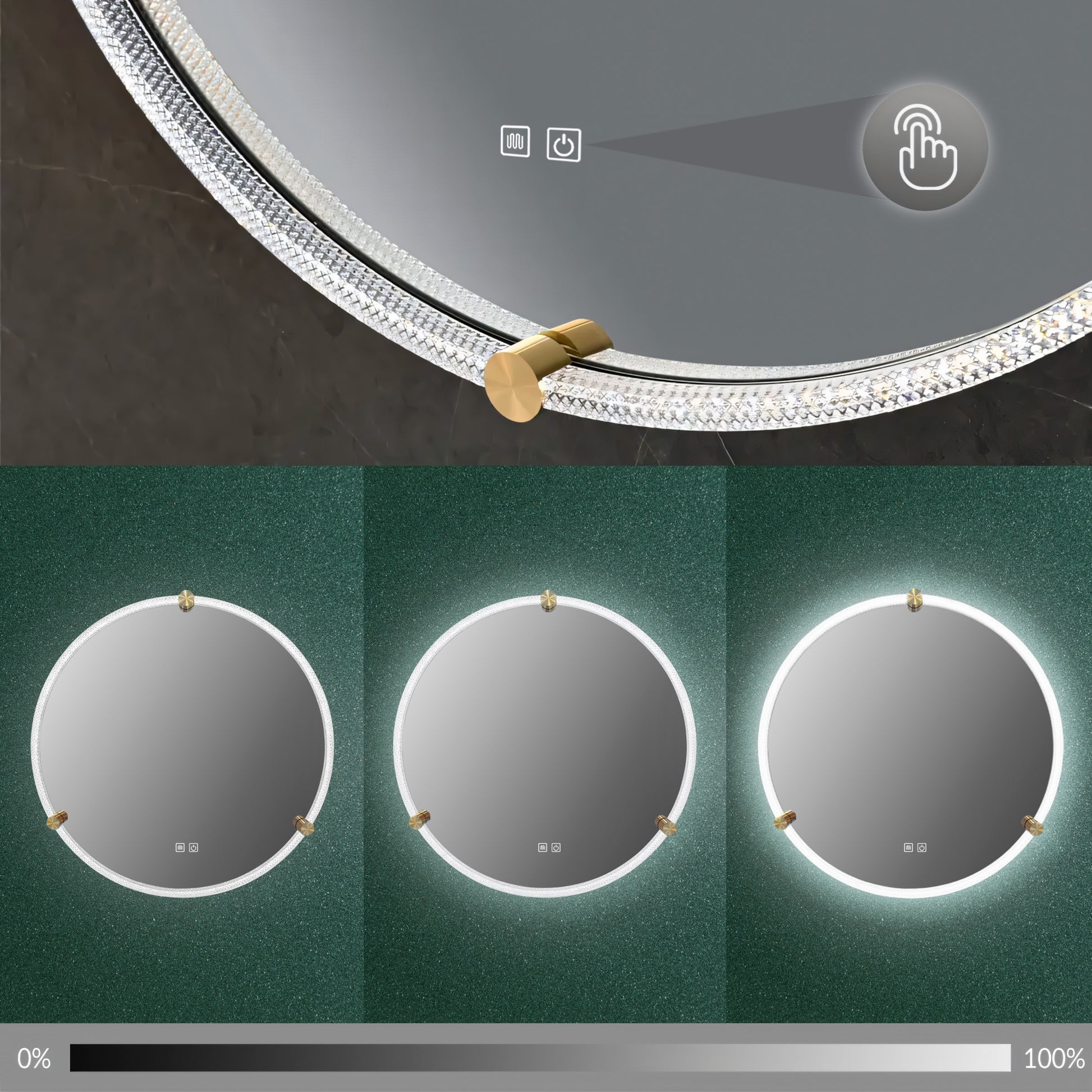 Lustro Ścienne Led Z Ramą 60cm 106  7