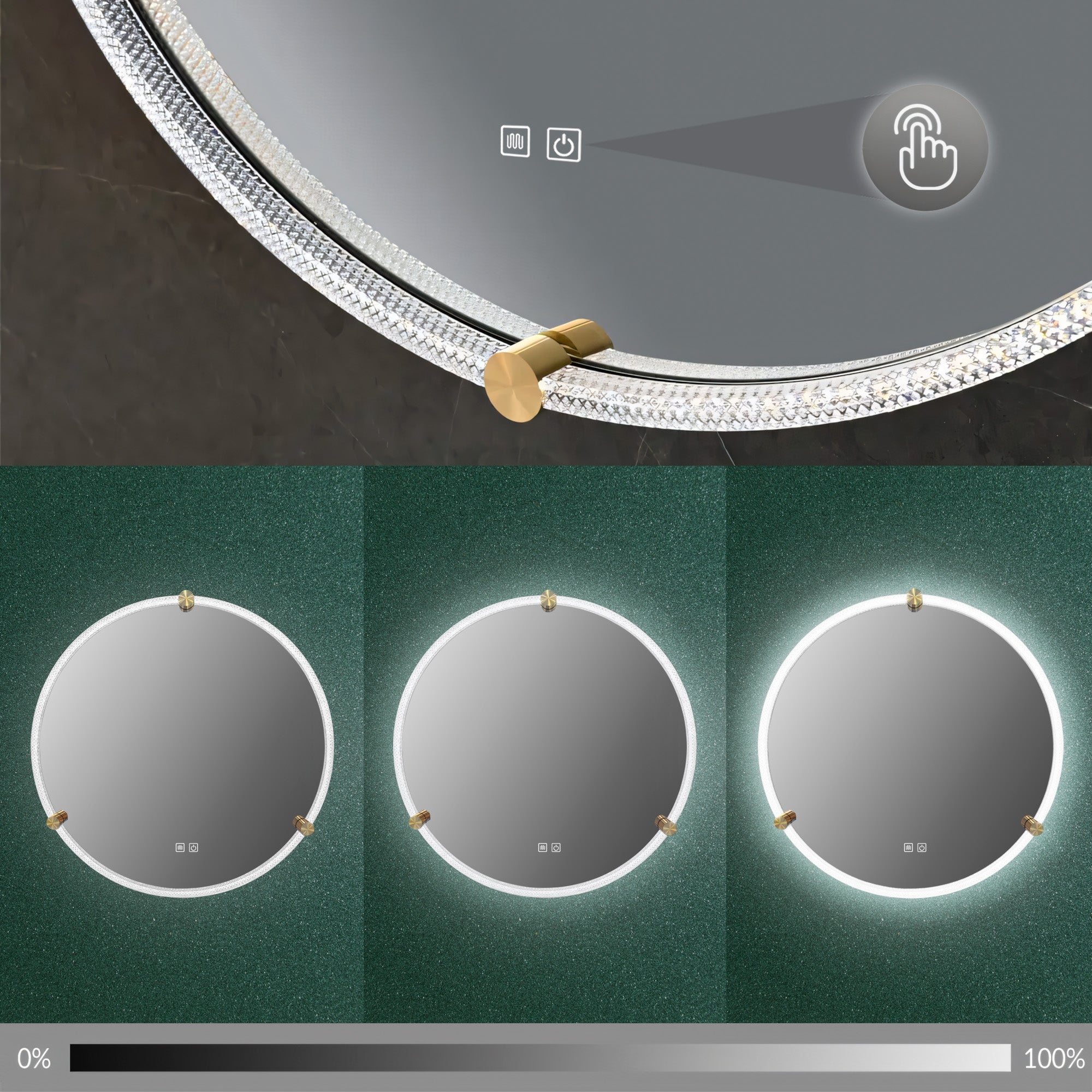 Lustro Ścienne Led Z Ramą 60cm 106  7