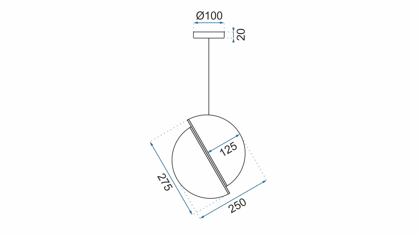 Lampa Sufitowa Wisząca Akrylowa Kula APP481-1CP Biała  9