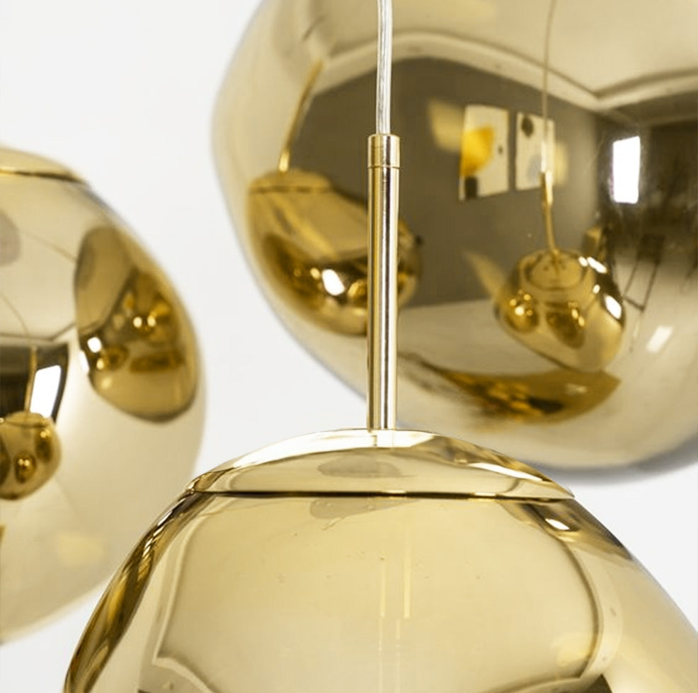 Lampa Sufitowa Wisząca Szklana APP331-1CP Złota  4