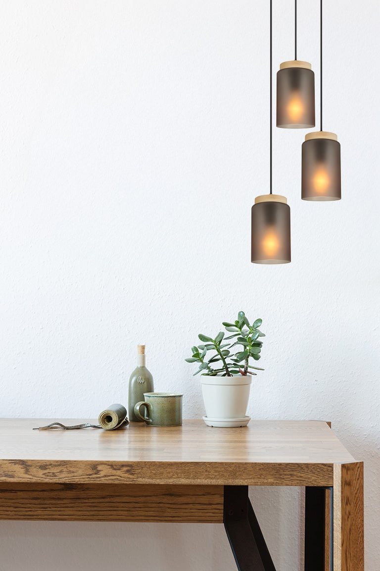 Lampa Sufitowa Wisząca APP1811-3CPR Frosted Grey  4