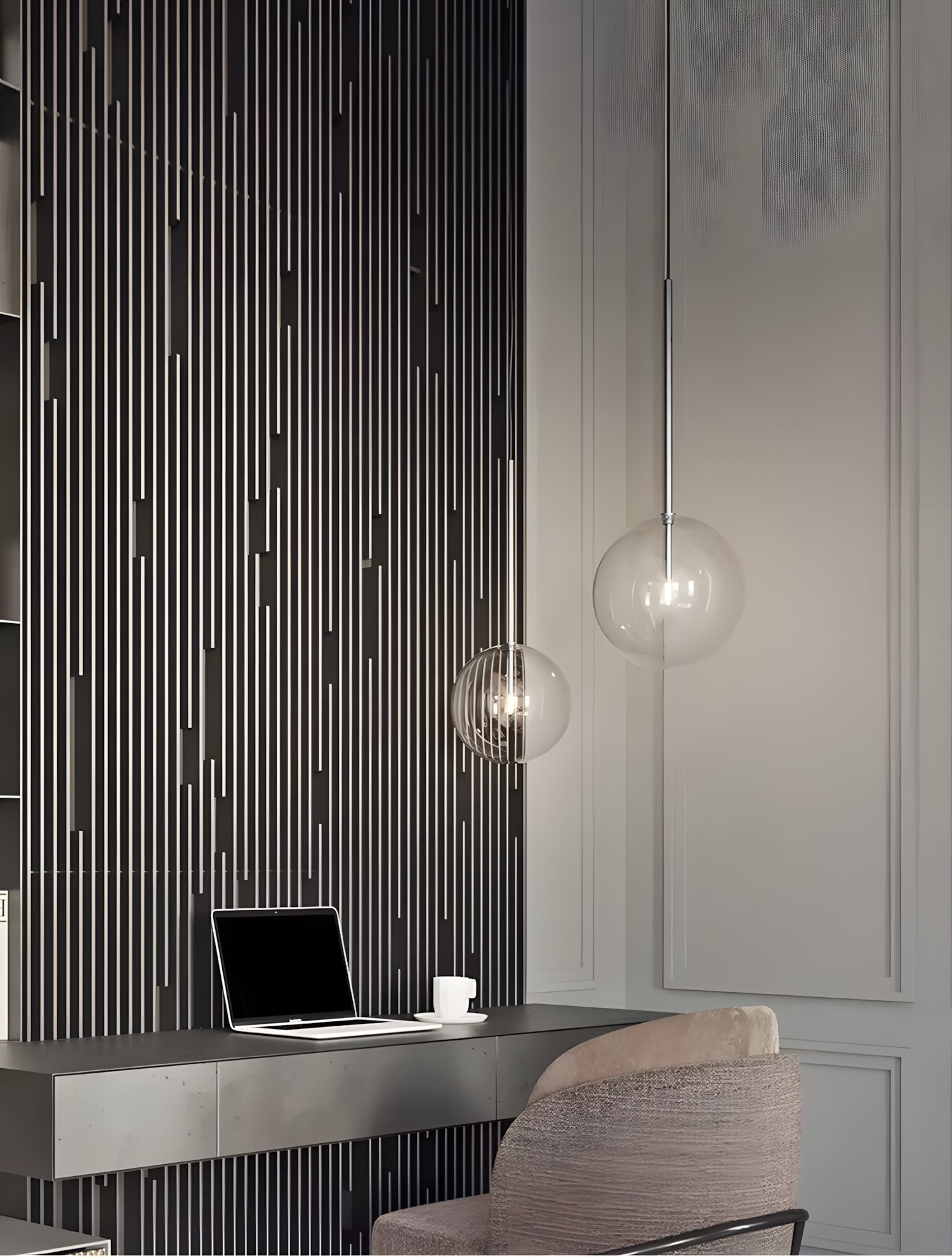 Lampa Sufitowa Wisząca Szklana Kula Chrom 20cm APP1684-1CP  3