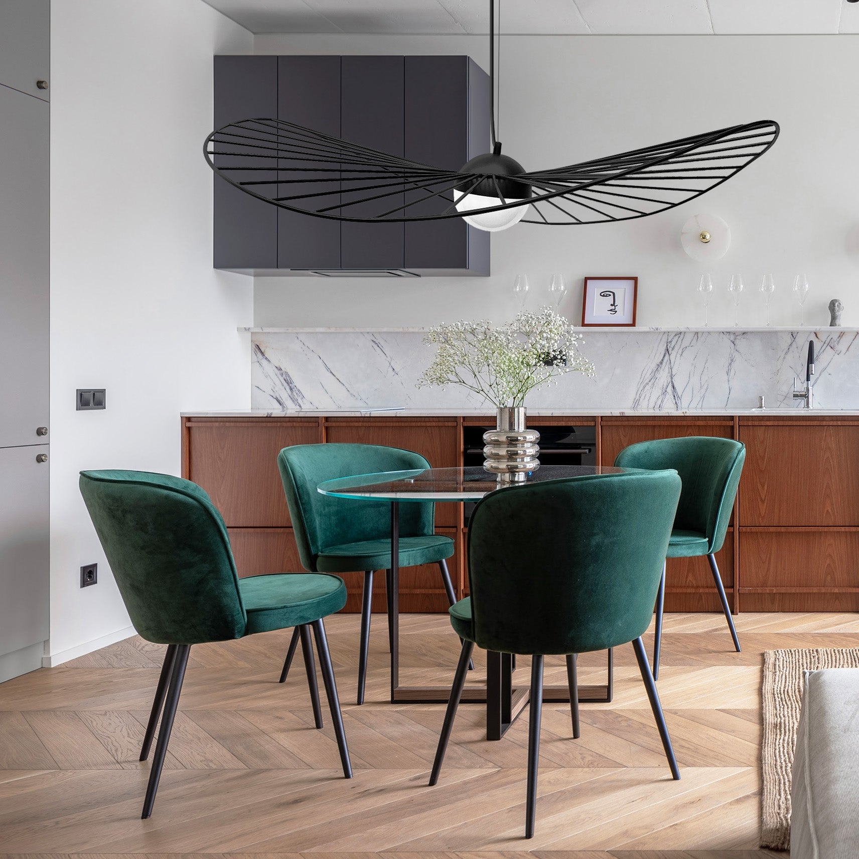 Lampa Wisząca Ażurowa Led 80cm APP652-1CP  2