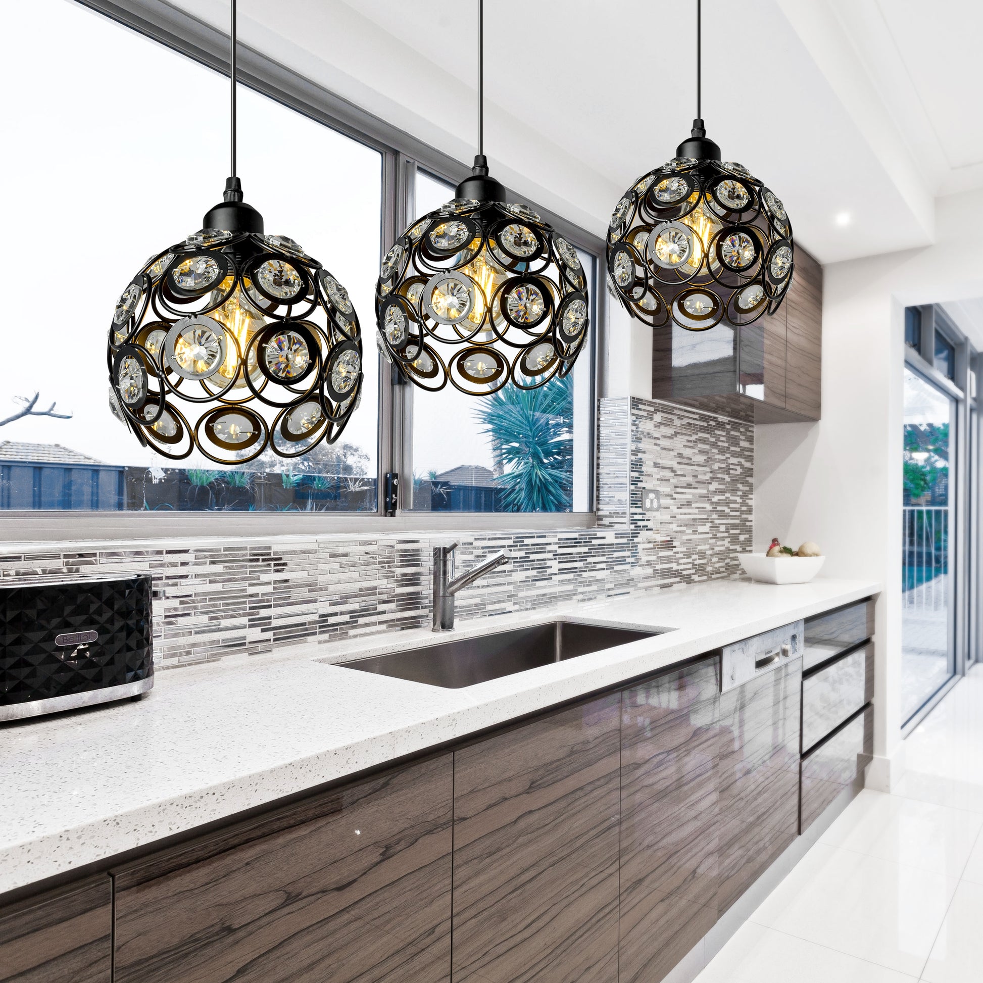 Lampa Wisząca Kula Kryształ App203  5